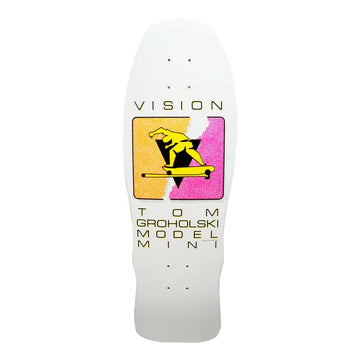 Vision - Tom Groholski Hurricane Mini White Dip 9.5 Reissue Skateboard Deck.