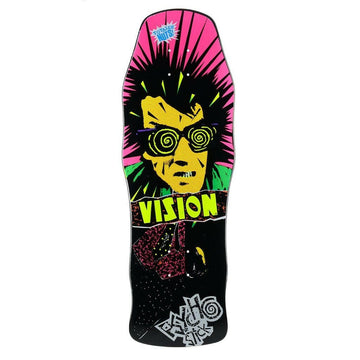 Vision - Psycho Stick Black 10.0" Reissue Skateboard Deck.