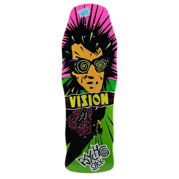 Vision - Psycho Stick Lime 10.0 Reissue Skateboard Deck.