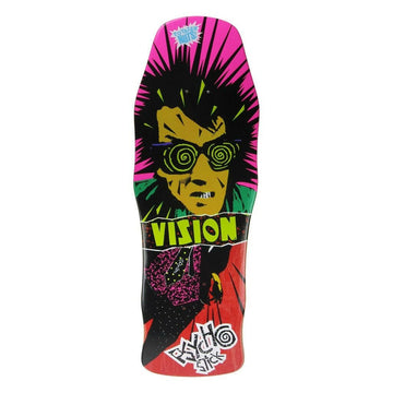Vision - Psycho Stick Red Stain 10.0 Reissue Skateboard Deck.