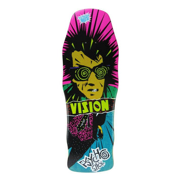 Vision - Psycho Stick Turquoise 10.0 Reissue Skateboard Deck.