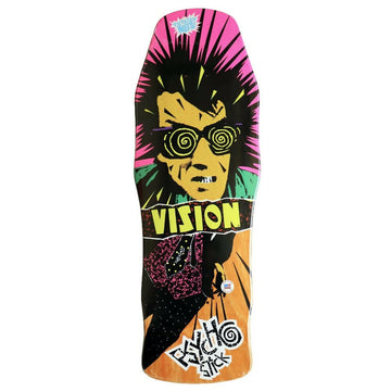 Vision - Psycho Stick Orange Stain 10.0" Reissue Skateboard Deck.