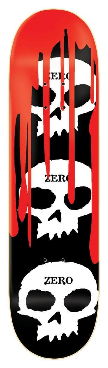 Zero - 3 Skull Blood 7.75 Skateboard Deck.